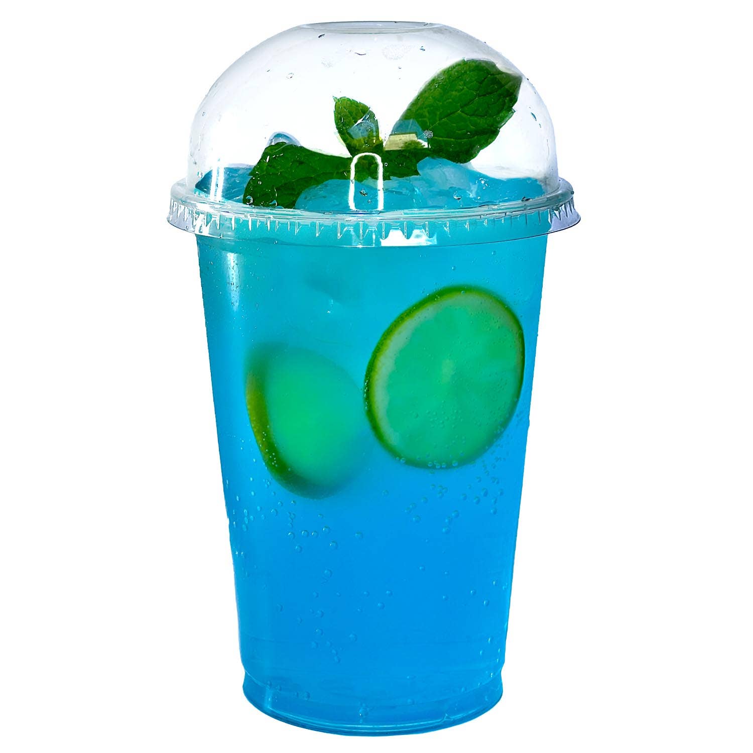 EcoQuality - Vente Gobelets jetables - Gobelets à smoothie jetables en plastique transparent pour animaux de compagnie de 16 oz avec dôme transparent2