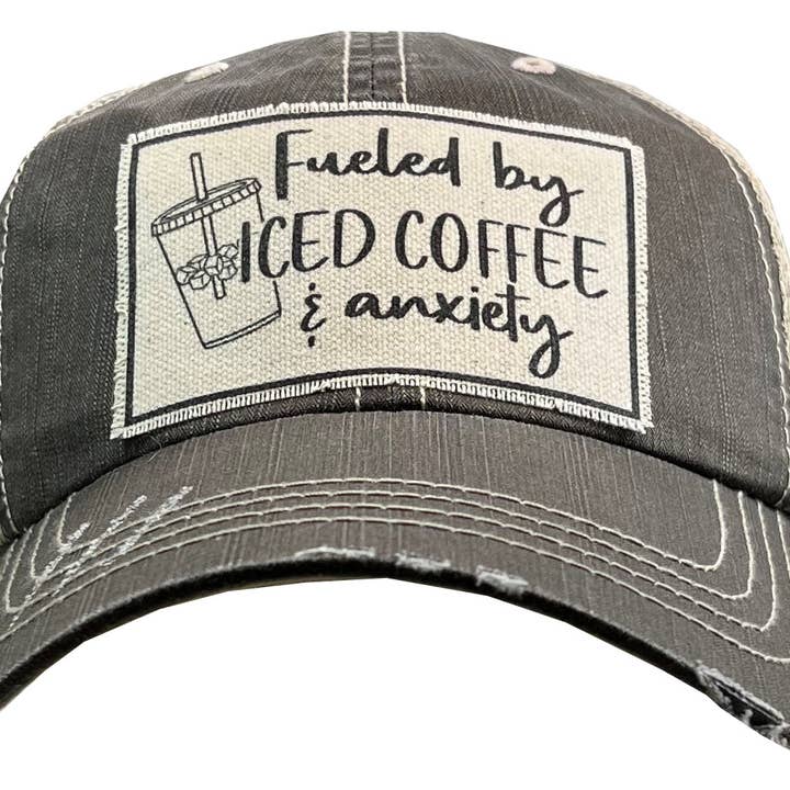 Vintage Life - Wholesale Trucker Hat - Unisex - Fueled By Iced Coffee & Anxiety Trucker Hat Baseball Cap1