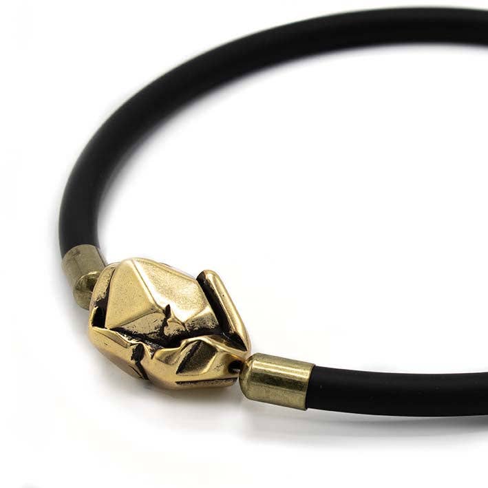 Statement Necklace, Rocks, Rubber and Gold XL for wholesale by FATES, style with a story