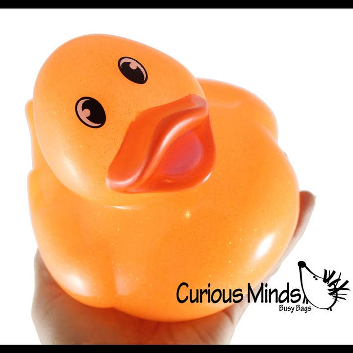Curious Minds Toys - Wholesale Badspeelgoed - Baby - 1 Jumbo Glitter Rubbereendjes - Rubbereendjes - Leuke noviteit12