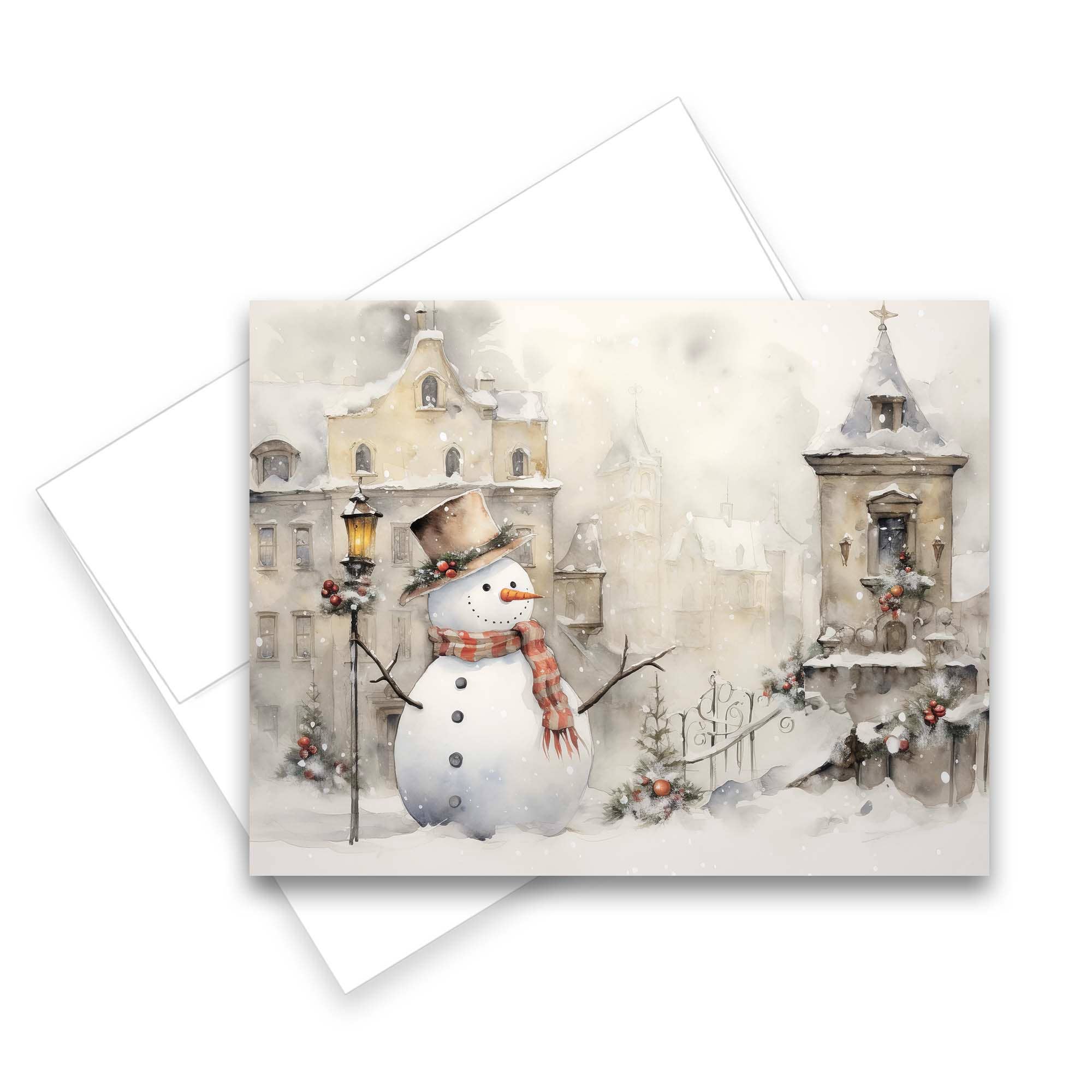 Aria Rae - Wholesale Christmas Card - Assorted Vintage Snowman Christmas Greeting Cards, Set of 66