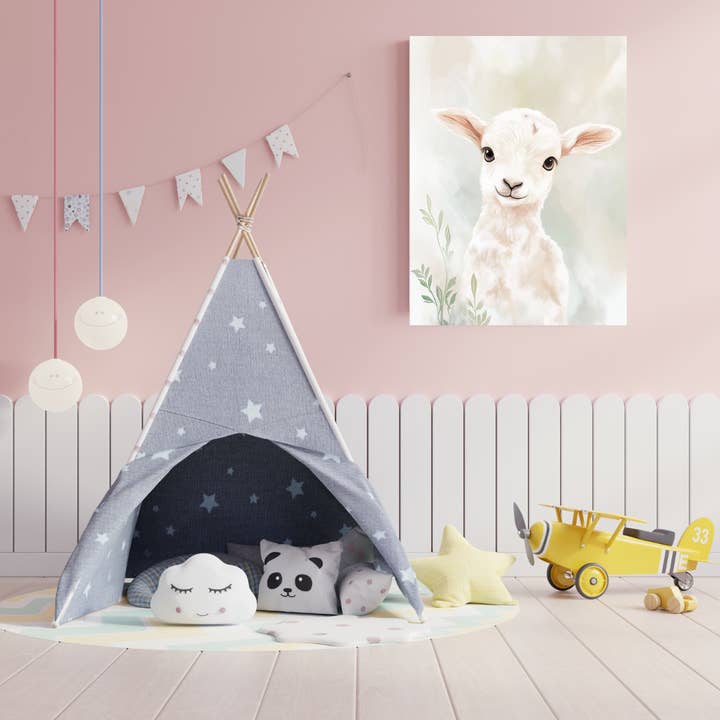 12x16 Little Lamb: Serene Nursery Wall Art for wholesale by Curated by Mavens, Ltd.