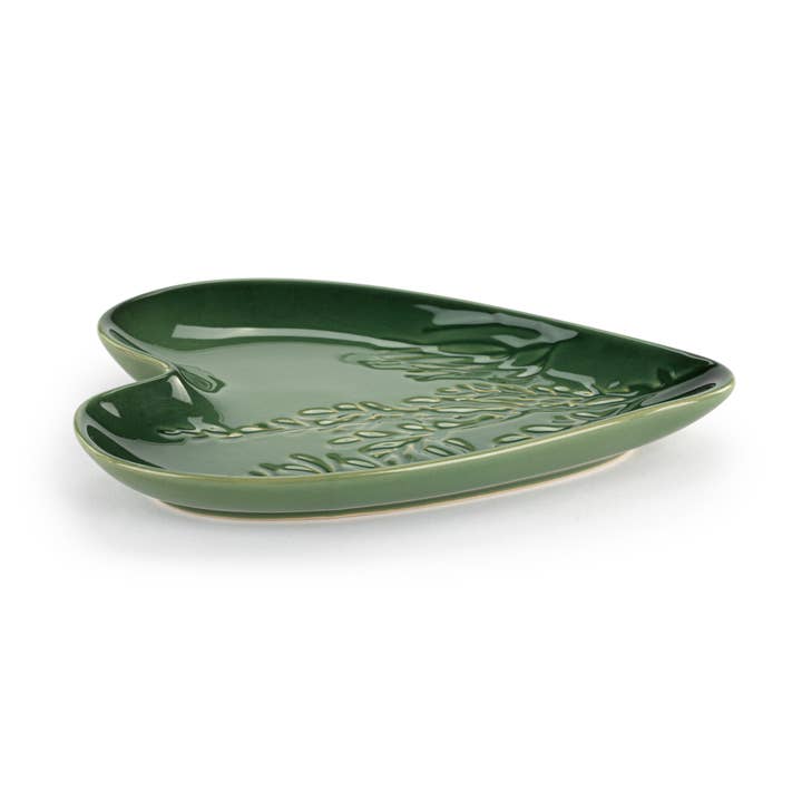 DEMDACO - Wholesale Spoon Rest - Green Pressed Floral Heart Spoon Rest - 4.5x6.5i2