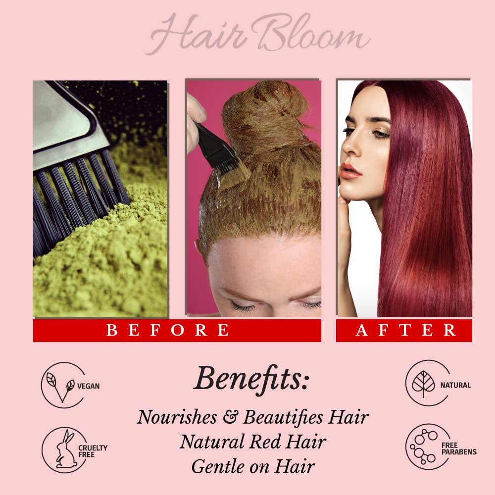 PRIDE INDIA BRANDS - Wholesale Hair Dye - Hair Bloom Natural Red Hair Color 12 sachets (10gm)1
