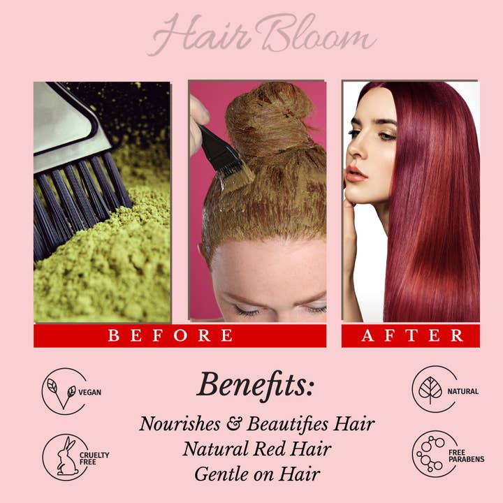 PRIDE INDIA BRANDS - Wholesale Hair Dye - Hair Bloom Natural Red Hair Color 12 sachets (10gm)1