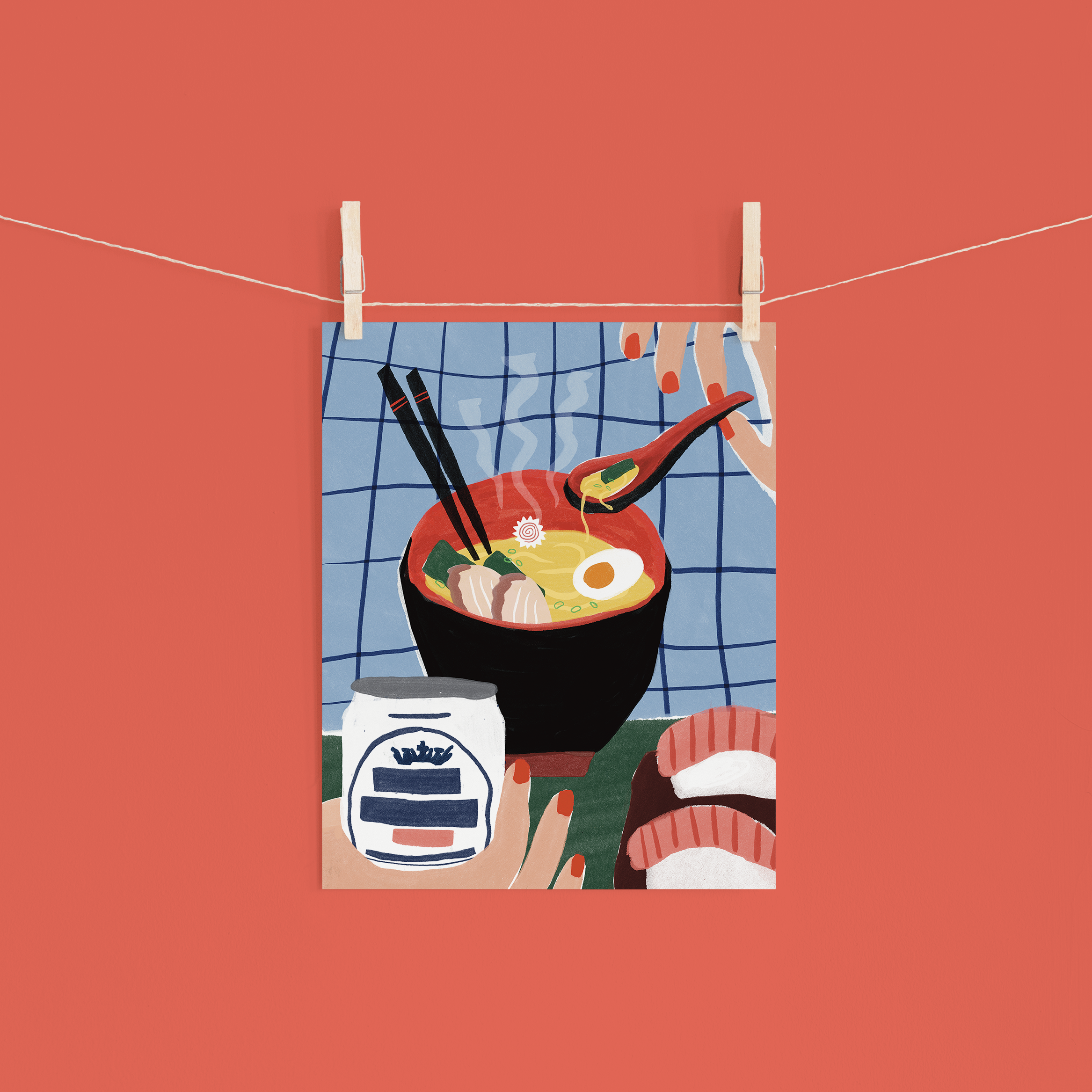 Copper & Print – Großhandel Kunstdruck – Futternapf mit Ramen1