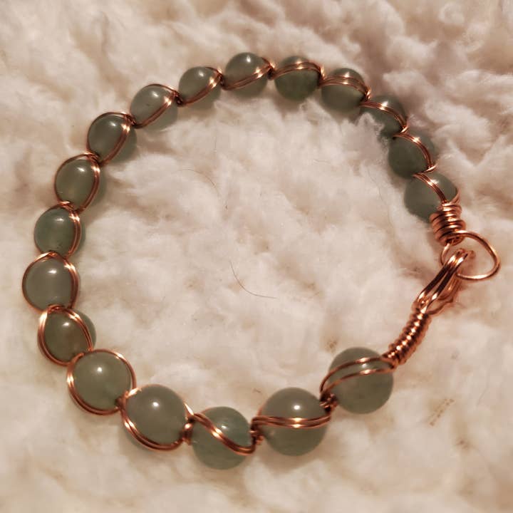 Pulseira de pedras preciosas enrolada em arame por atacado de FishScale Creations