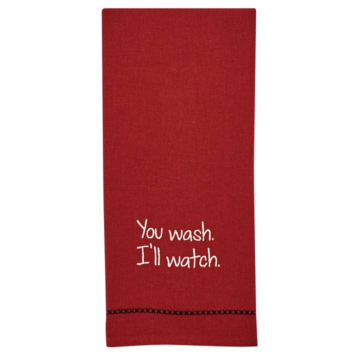 You Wash, I'll Watch Sentiment Dishtowel for wholesale by Park Designs