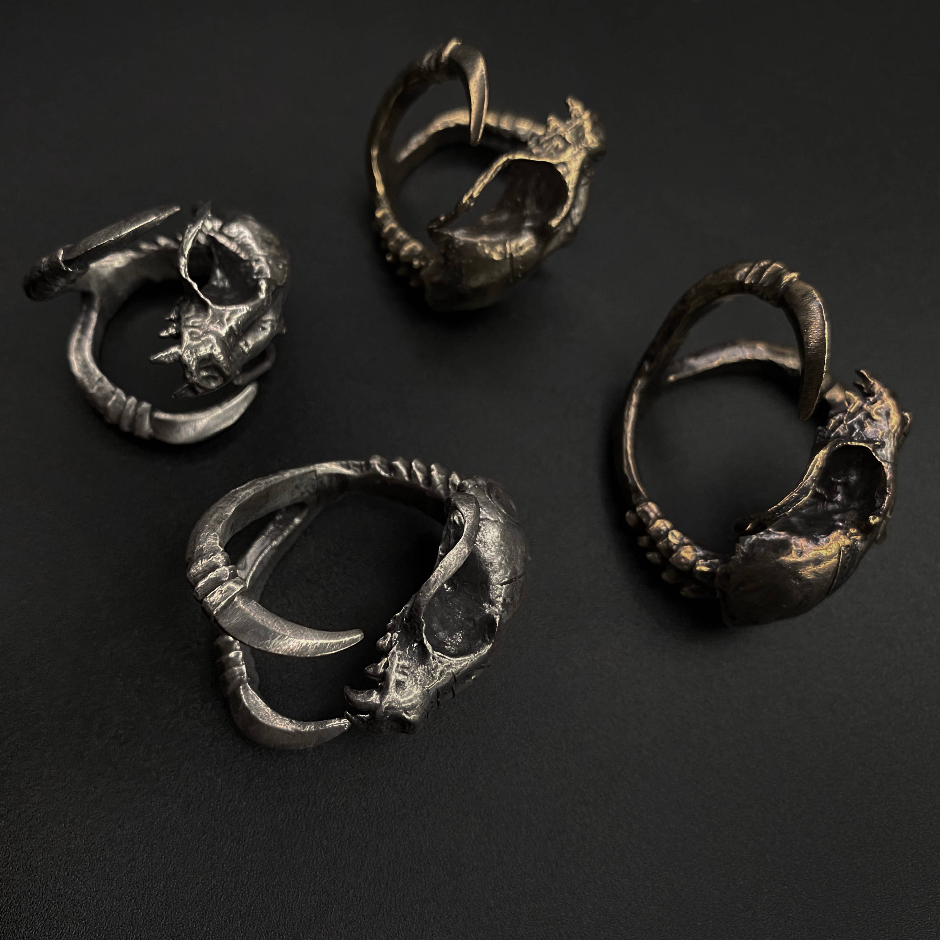 Miyu Decay - Wholesale Cocktail/Statement Ring - Death Grip with Talons Ring in Brass and Silver3