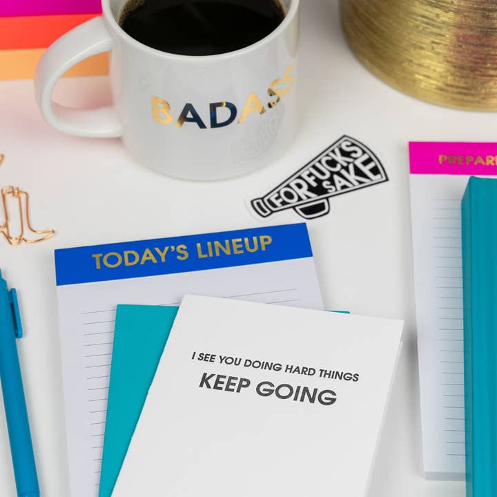 Chez Gagné - Wholesale Notepad - Today's Line Up - Lined Notepad - Perforated Sheets - Royal Blue