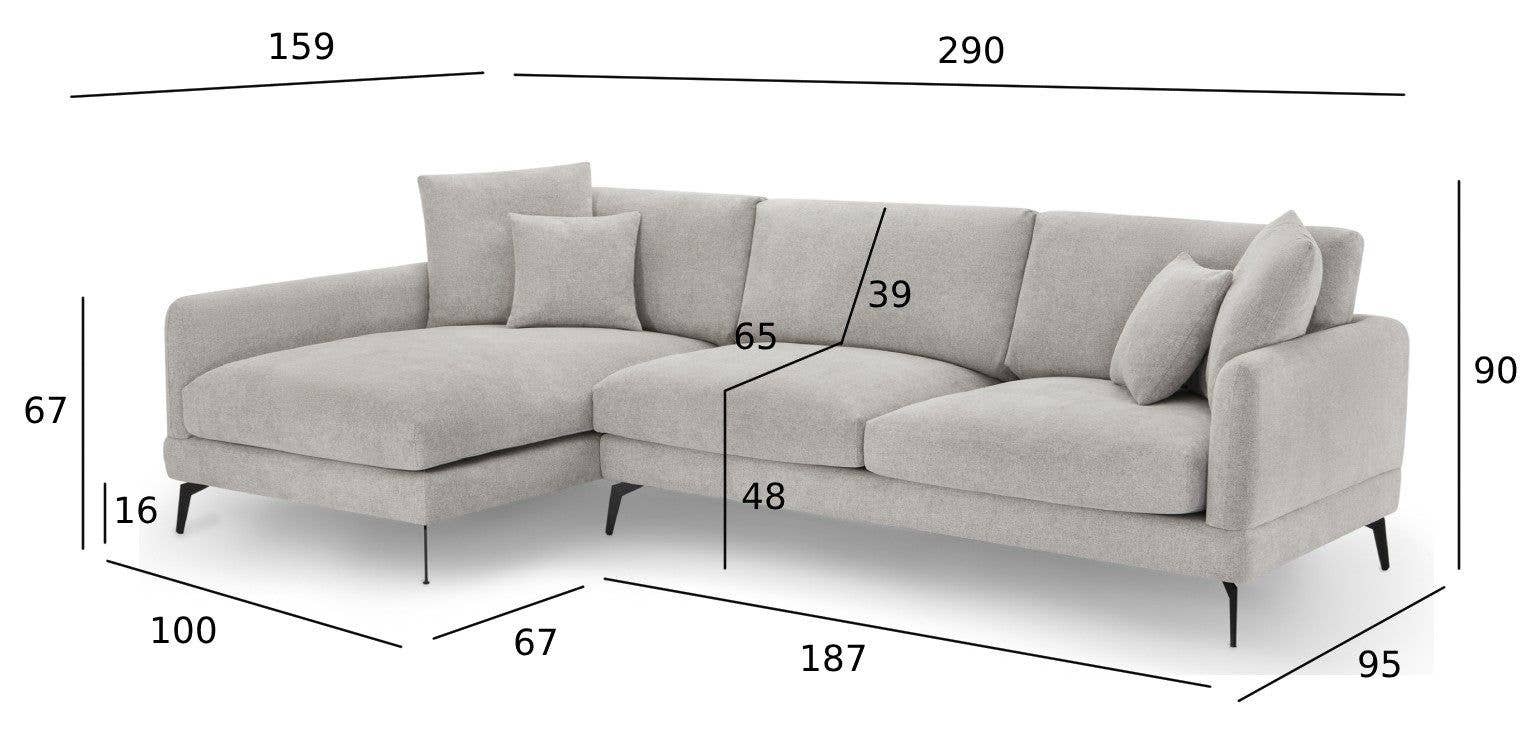 Furnhouse - Wholesale Sofa - L-Shape Sofa Maggie Grey Left12