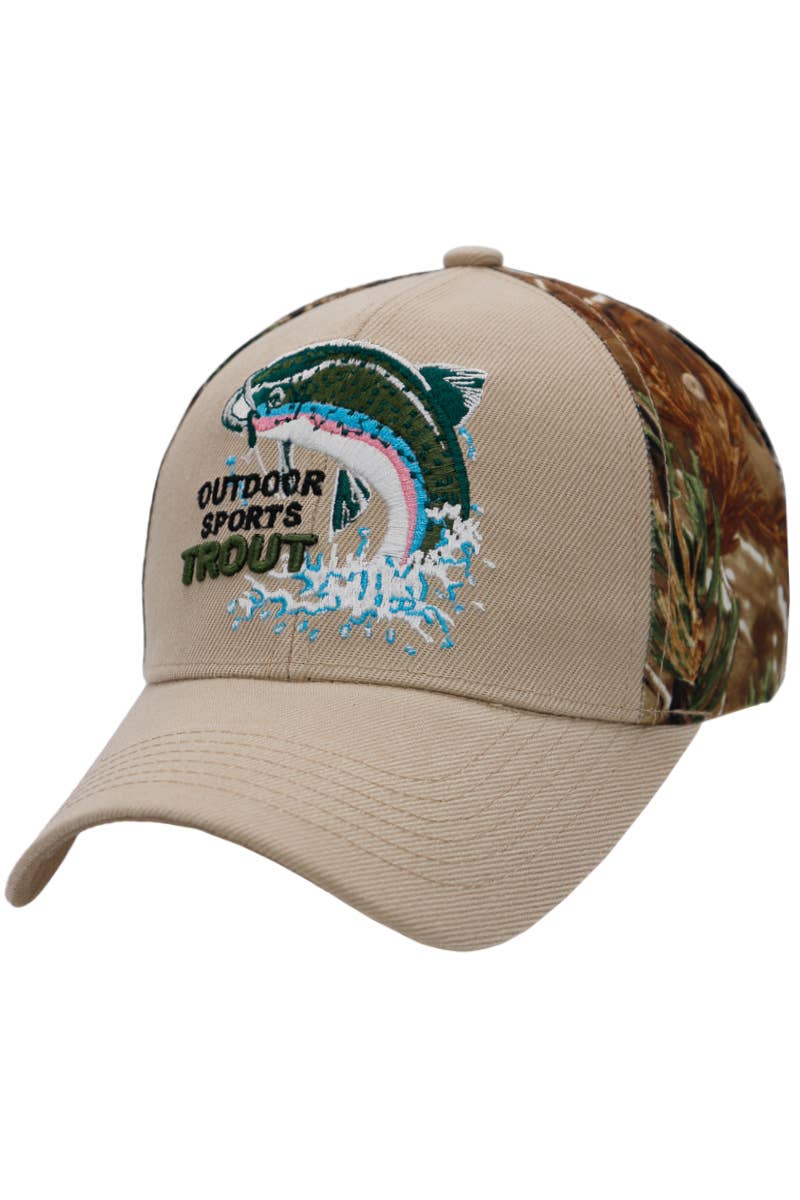 Cap Zone - Wholesale Baseball Cap - Unisex - Outdoor Sports Trout Bass Hunt Camo Baseball Cap0