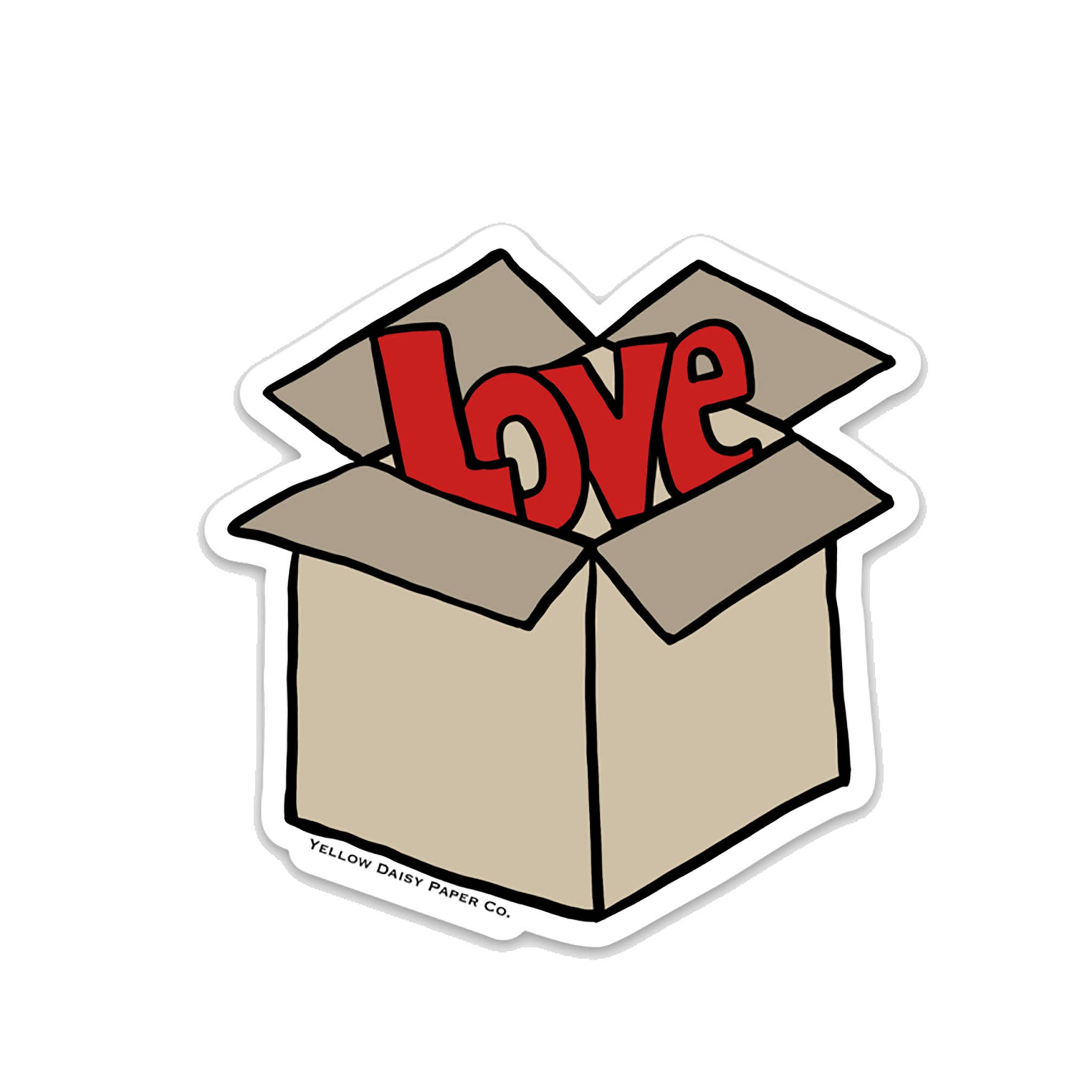 Yellow Daisy Paper Co. - Wholesale Sticker - Box of Love Sticker, Valentine Vinyl Sticker2