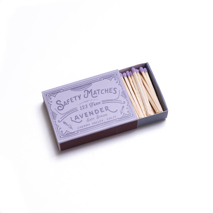 123 Farm - Wholesale Matches - Lavender Matches – Boxed Set, 40 Safety Matches