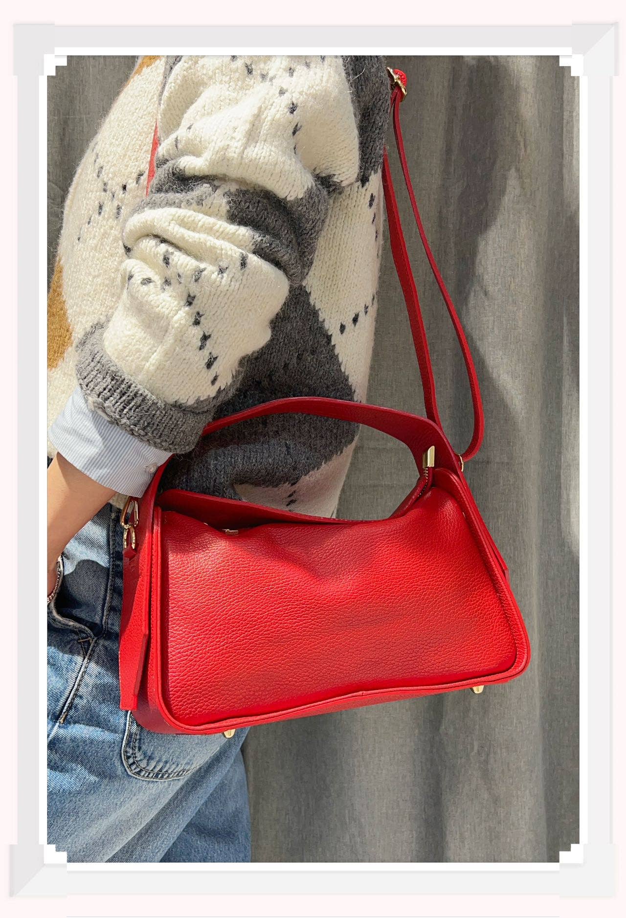 Z et Z – Großhandel Schultertasche – Damen – Handtasche aus genarbtem Leder mit Reißverschluss13