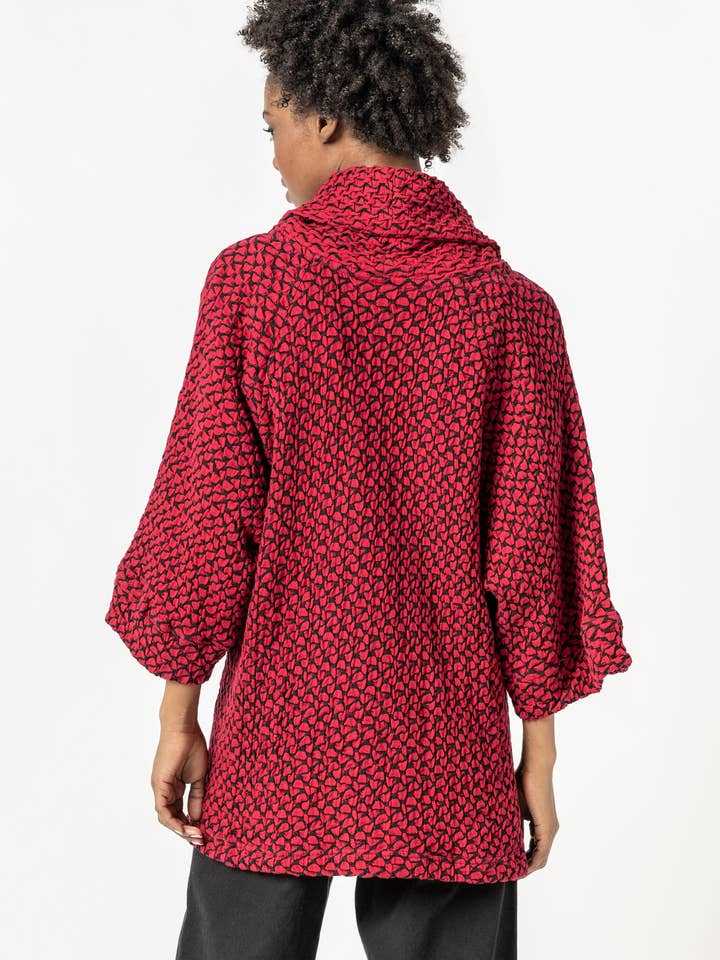 Top asimmetrico con cappuccio Ashton Weave per la vendita all'ingrosso da parte di Komil