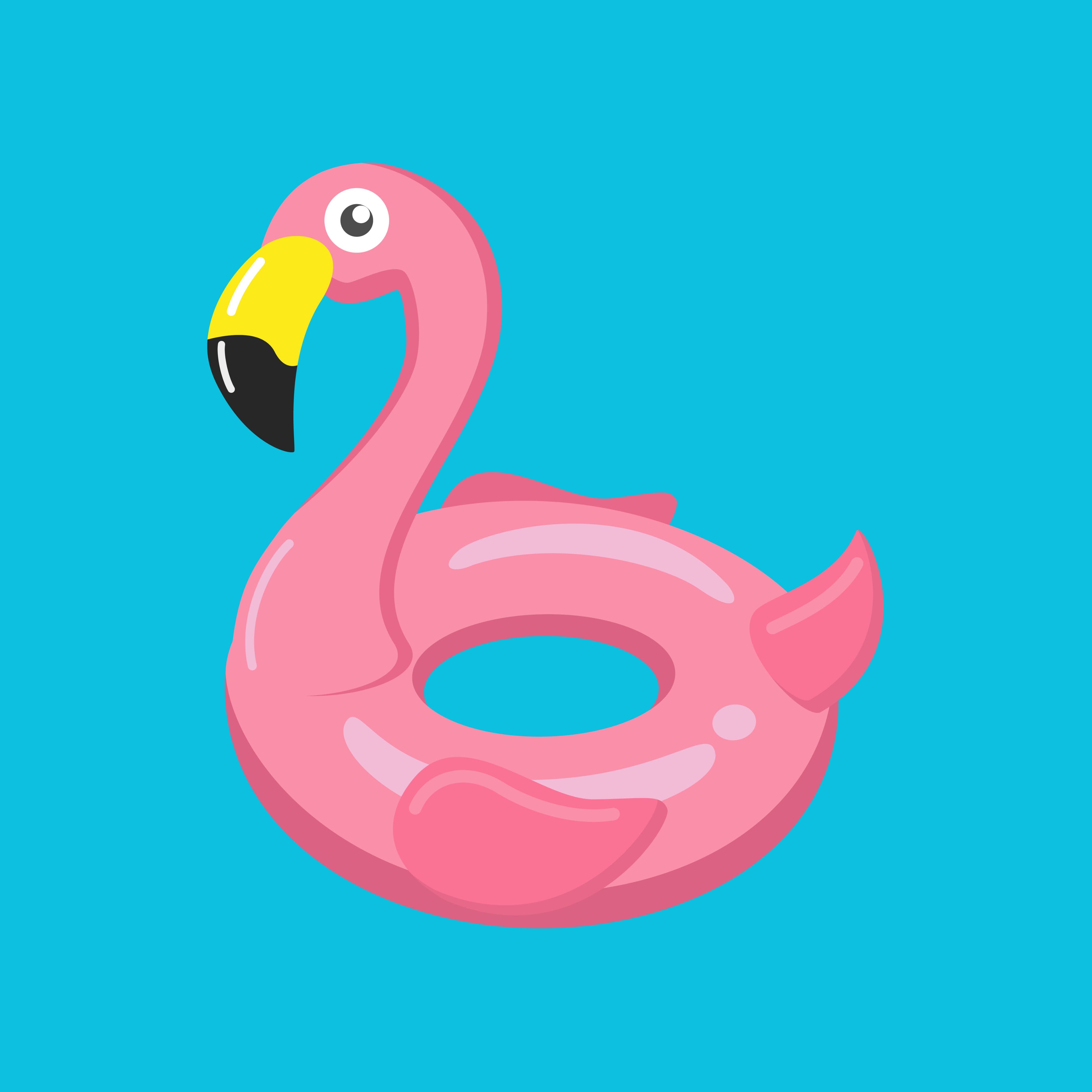 Lourens Exclusive - Wholesale Wall Accent - Forex tile 10x10cm - Flamingo swimming ring - #1010300791