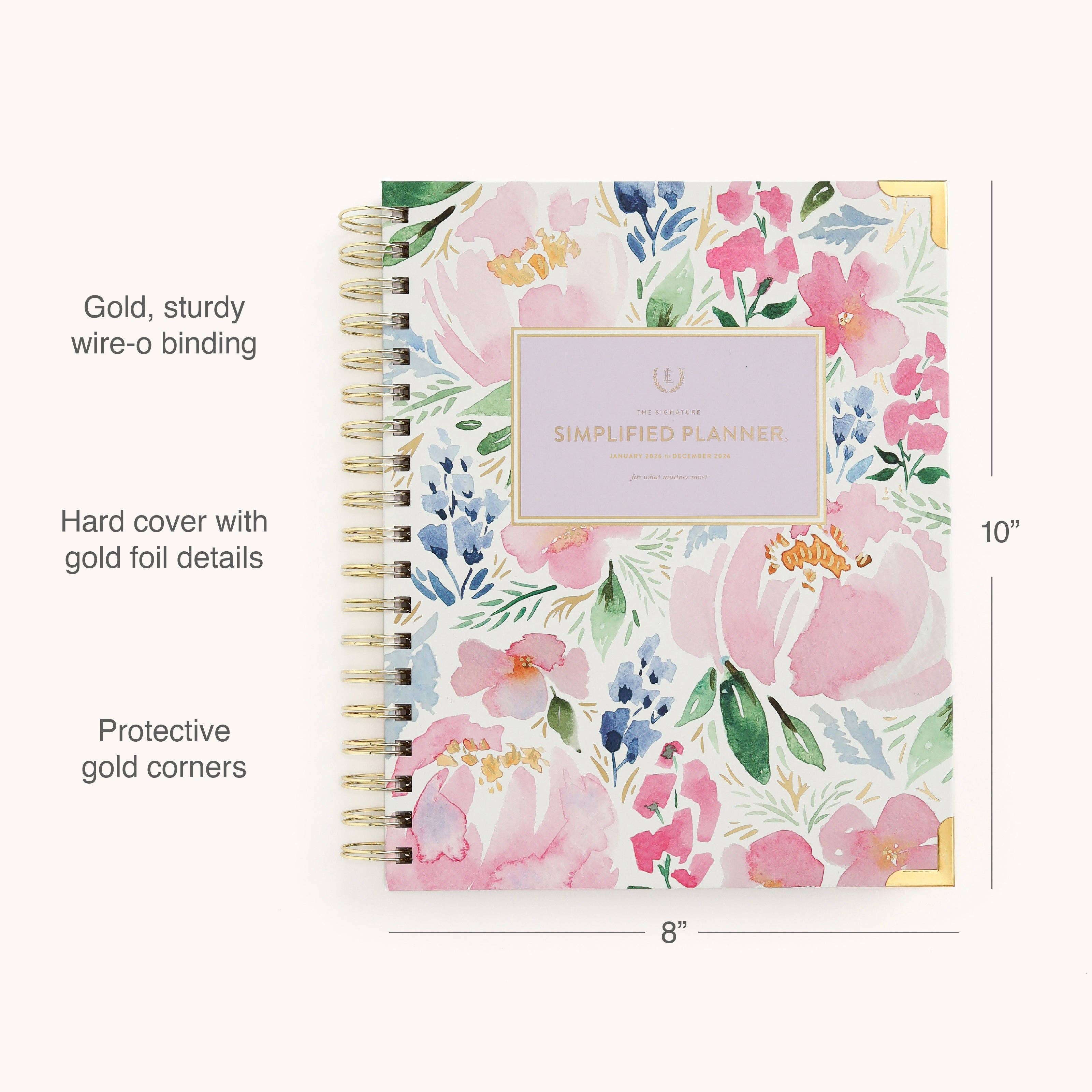 Simplified by Emily Ley – Engroshandel Planner – 2026 Spiral Ugentlig Forenklet Planner - Sommerhus Blomster2