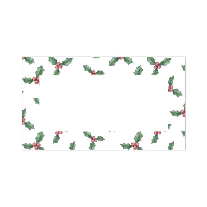Holly Pattern Place Cards - Julbord, röd grön dekor för wholesale av By Caroline Ann