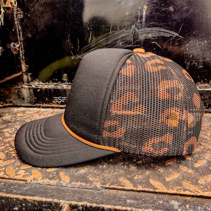 Flying S Company - Wholesale Trucker Hat - Unisex - Leopard Mesh Back Foam Trucker Cap