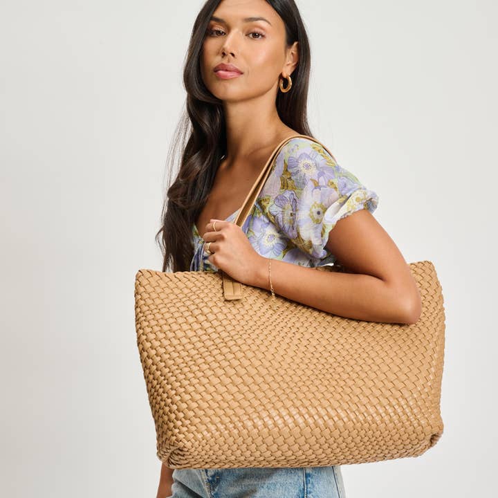 Piquant Woven Tote for wholesale by Moda Luxe
