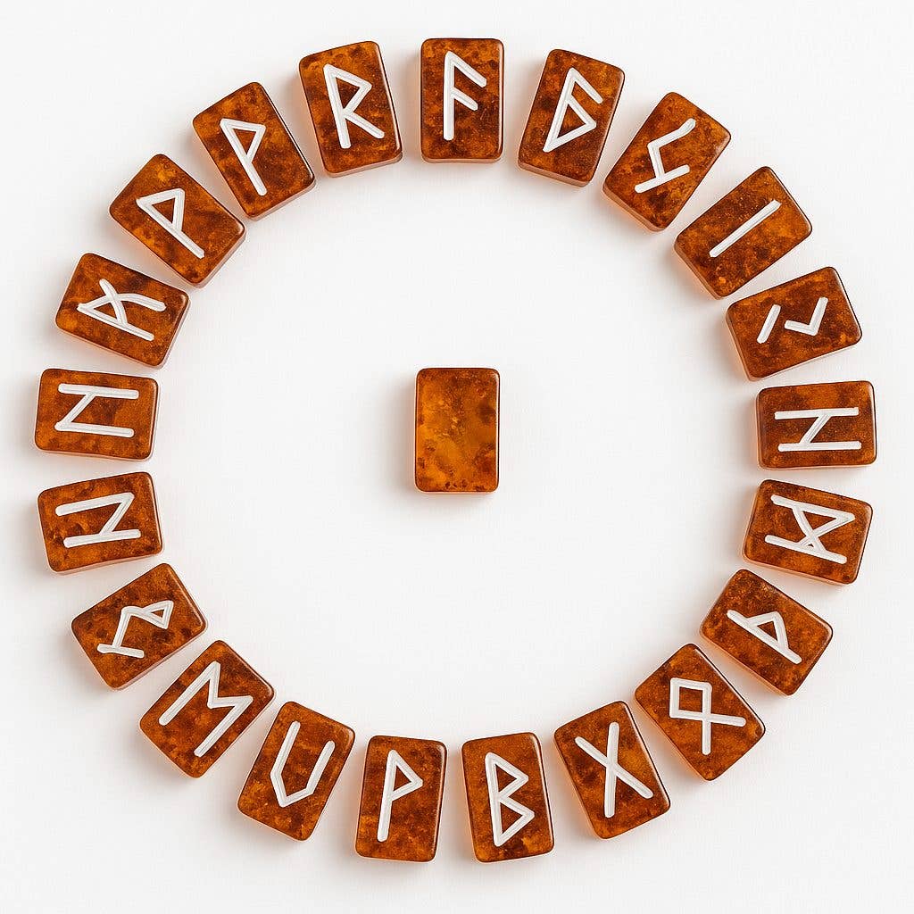 KIZIMA – wholesale Spiritual stone/crystal – USA Baltic Amber Rune Set - Spiritual Gift Rune Amber stones set Handmade in New York from Baltic amber8