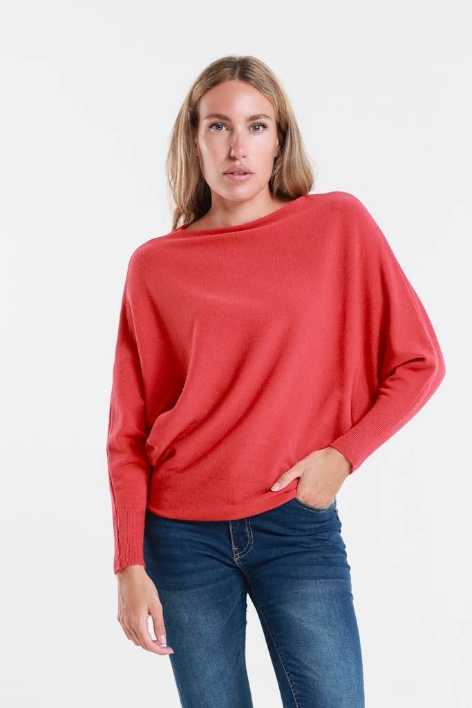 TINA Stephens Italy/Tees By Tina – Engroshandel Pullover - Dame – Mylah seriøst blød batwing sweater (BLS413)68