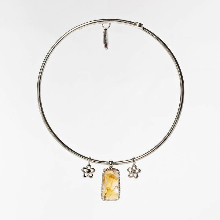 Bracciale regolabile con pietra preziosa grezza citrino, argento - Cora per la vendita all'ingrosso da parte di Koko