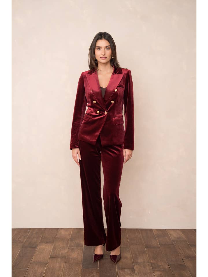 Attentif Paris - Wholesale Jacket – Women's - Double-breasted velvet jacket with gold buttons55