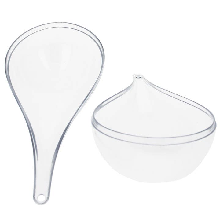 BestPysanky - Vente Lots de décorations - 3 décorations en forme de goutte d'eau en plastique transparent 4,3 pouces (109 mm)3