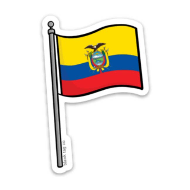 Blank Tag Co.® Waterproof Sticker - Ecuador Flag for wholesale by Blank Tag Co. - Waterproof Stickers