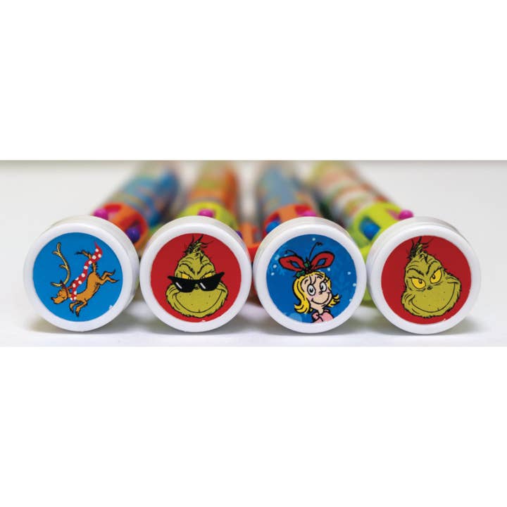 Geddes - Venta al por mayor Bolígrafo - Lápiz de 6 colores Grinch con sello 12/pantalla
