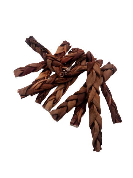 Thin Braided Beef Collagen Stick – Brown 4-6″ long for wholesale by Dibo Pet Foods