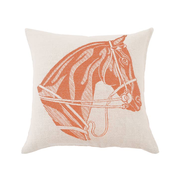 Stick & Ball Horse Head Pillow - Orange (Right Facing) for wholesale by Stick & Ball