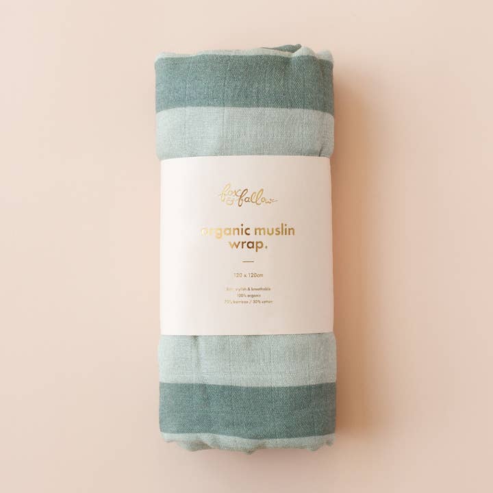 Sage Stripe Organic Muslin Wrap Swaddle and other Purchase Wholesale muslin wrap. Free Returns & Net 60 Terms on Faire trending on Faire.