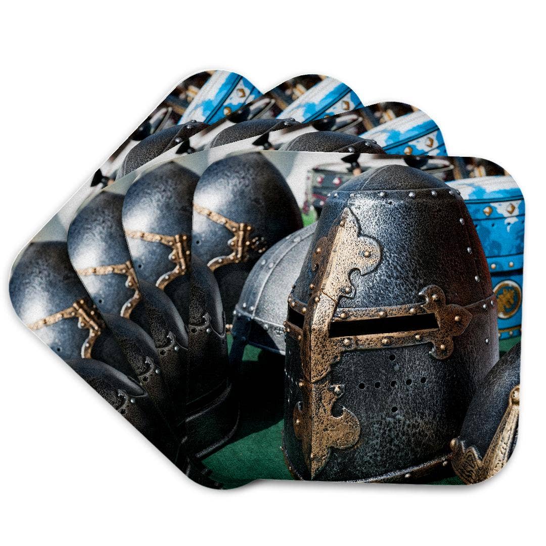 3dRose – Großhandel Untersetzer – 3dRose, Verzierte Eisenhelm eines mittelalterlichen Ritters, Untersetzer7