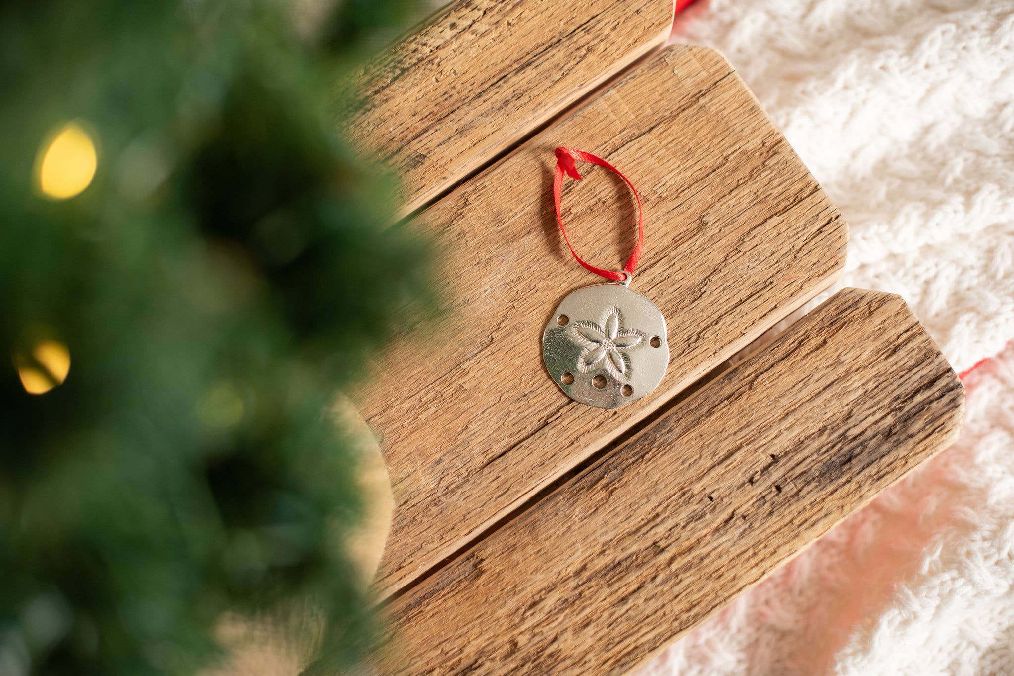 House of Morgan Pewter - Wholesale Ornament - Handmade Sand Dollar Seashell Christmas Ornament Pewter7