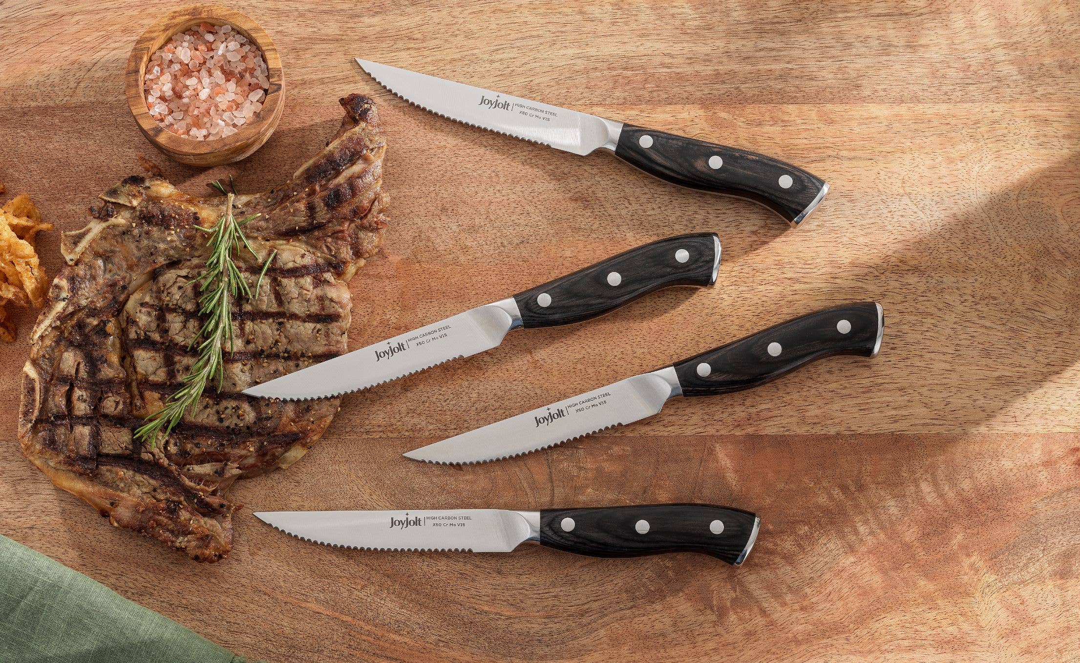 JoyJolt - Wholesale Knife Set - Steak Knives Set of 4 High Carbon, x50 German Steel Knives3