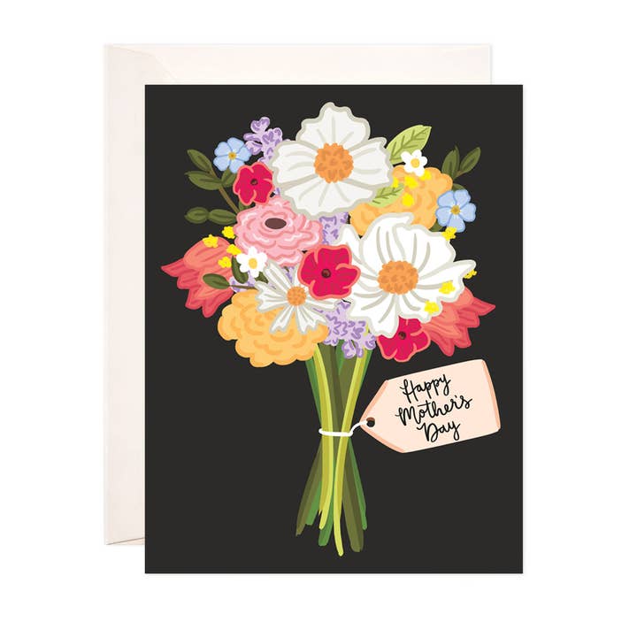 Biglietto di auguri per la festa della mamma, motivo floreale per la festa della mamma per la vendita all'ingrosso da parte di Bloomwolf Studio