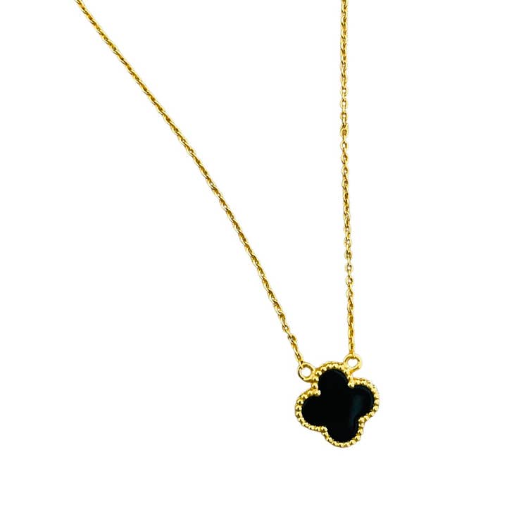 Black Onyx shamrock Necklace for wholesale by Mined Jewels