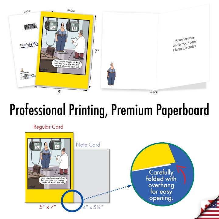 NobleWorks - Wholesale Birthday Card - 1 Funny Birthday Greeting Card - Trouser Height - NobleWorks4