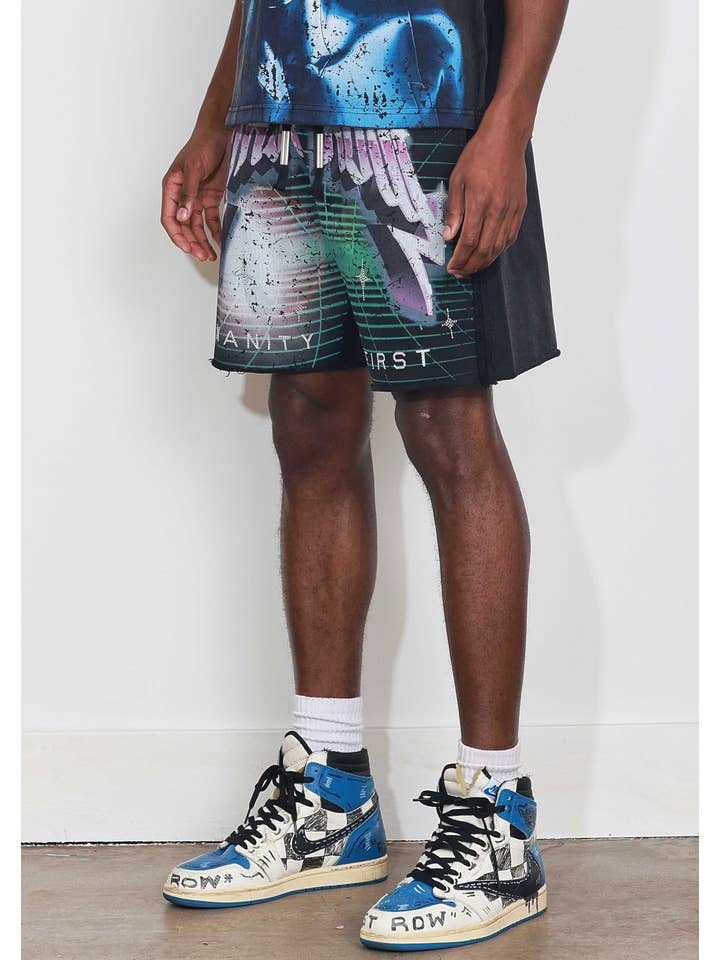 Black WASHED HUMANITY FIRST SHORTS for wholesale on Faire
