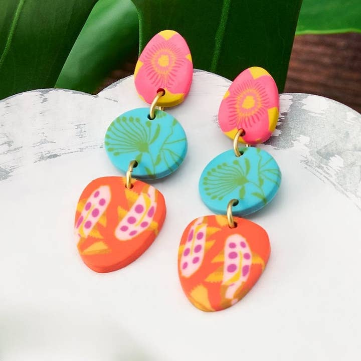Paradise Island Peacock Post Earrings for wholesale by JILZARAH