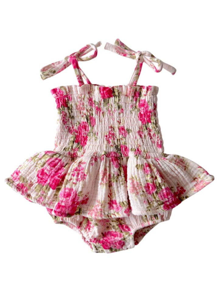 SpearmintLOVE - Wholesale Bodysuit (Non-Footed) - Baby - Muslin Smocked Bubble w/ Skirt, Country Daydream