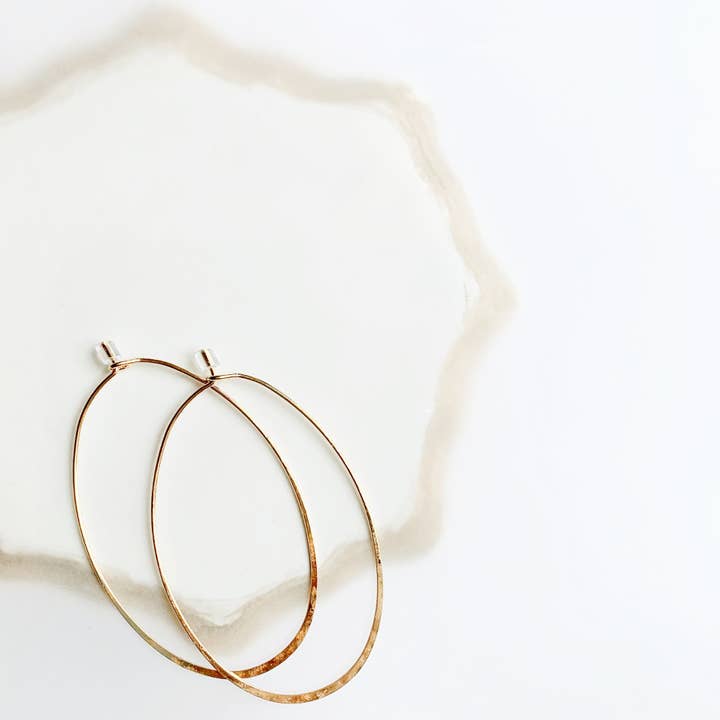 Rose and Della - Wholesale Dangle Earrings - Brass Oval Hoop Earrings5