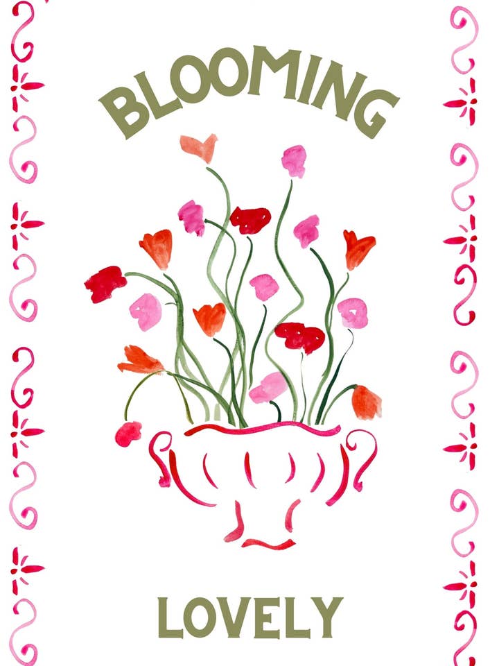 Dinette - Blooming Lovely - Pano de Cozinha de Linho com Flores por atacado de Dinette