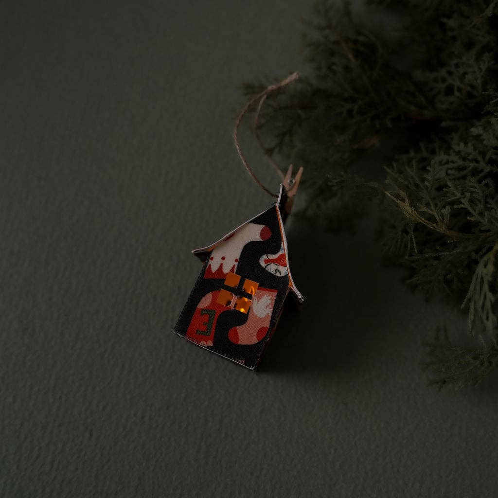 Gossling Organics - Wholesale Ornament - Holiday Fabric House Luminary11