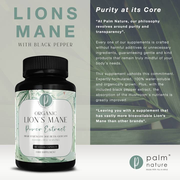 Palm Nature - Wholesale Oral Supplement/Vitamin - Organic Lions Mane Power Extract