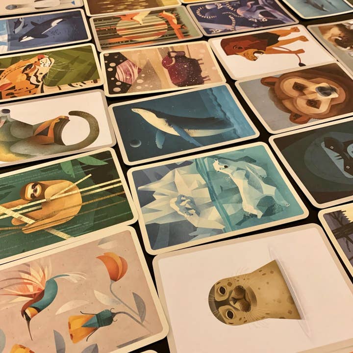 Magnifique Hearts – Engroshandel Postkortsæt – Postkort med vilddyr i vintage-stil og smukke illustrationer4