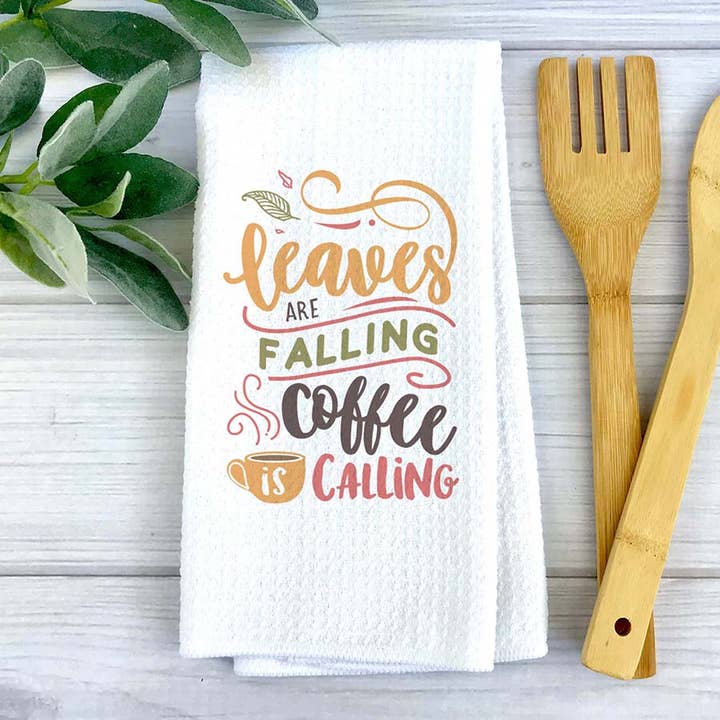 Serviette de cuisine à café, serviette de cuisine à décor d'automne pour la vente par Canary Road